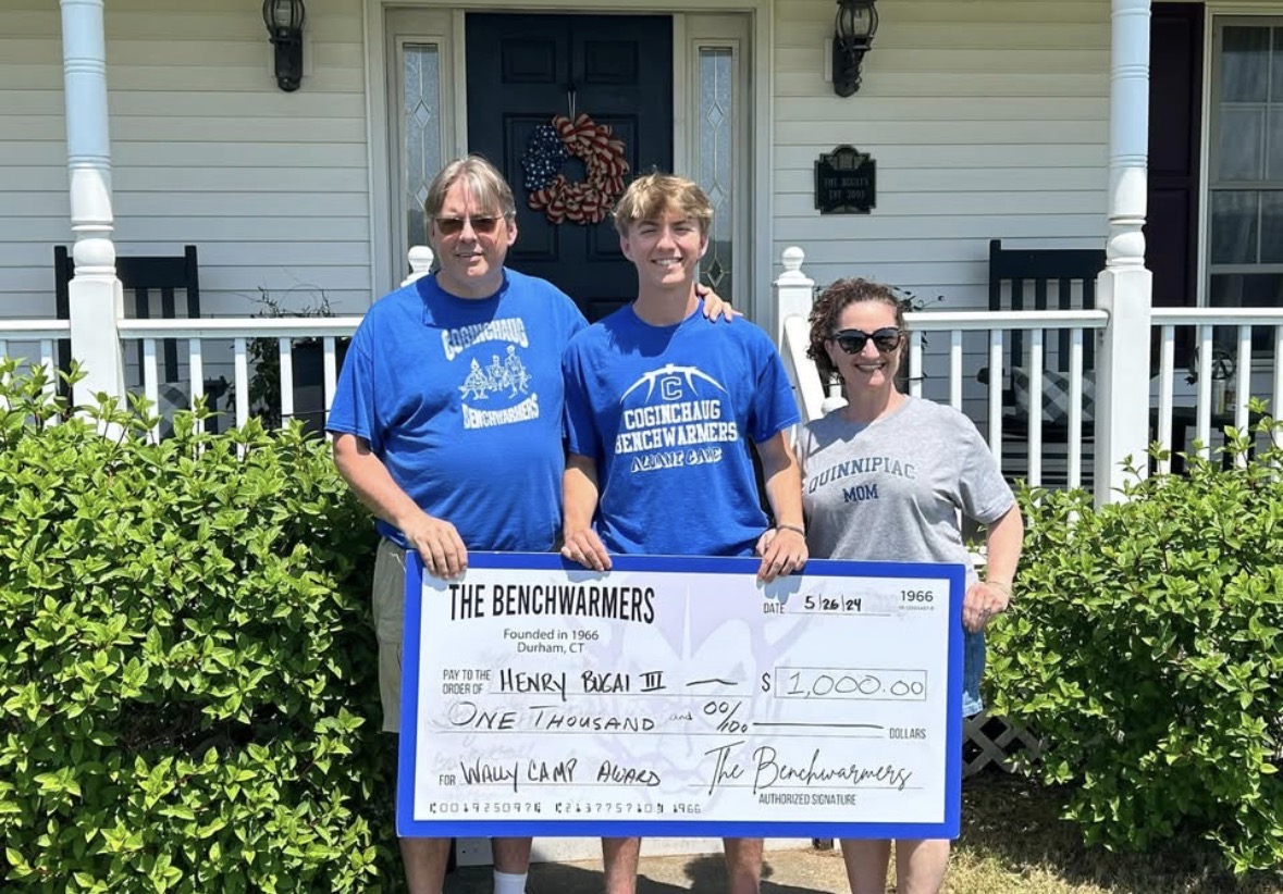 Student athlete receiving a scholarship from the Coginchaug Benchwarmers